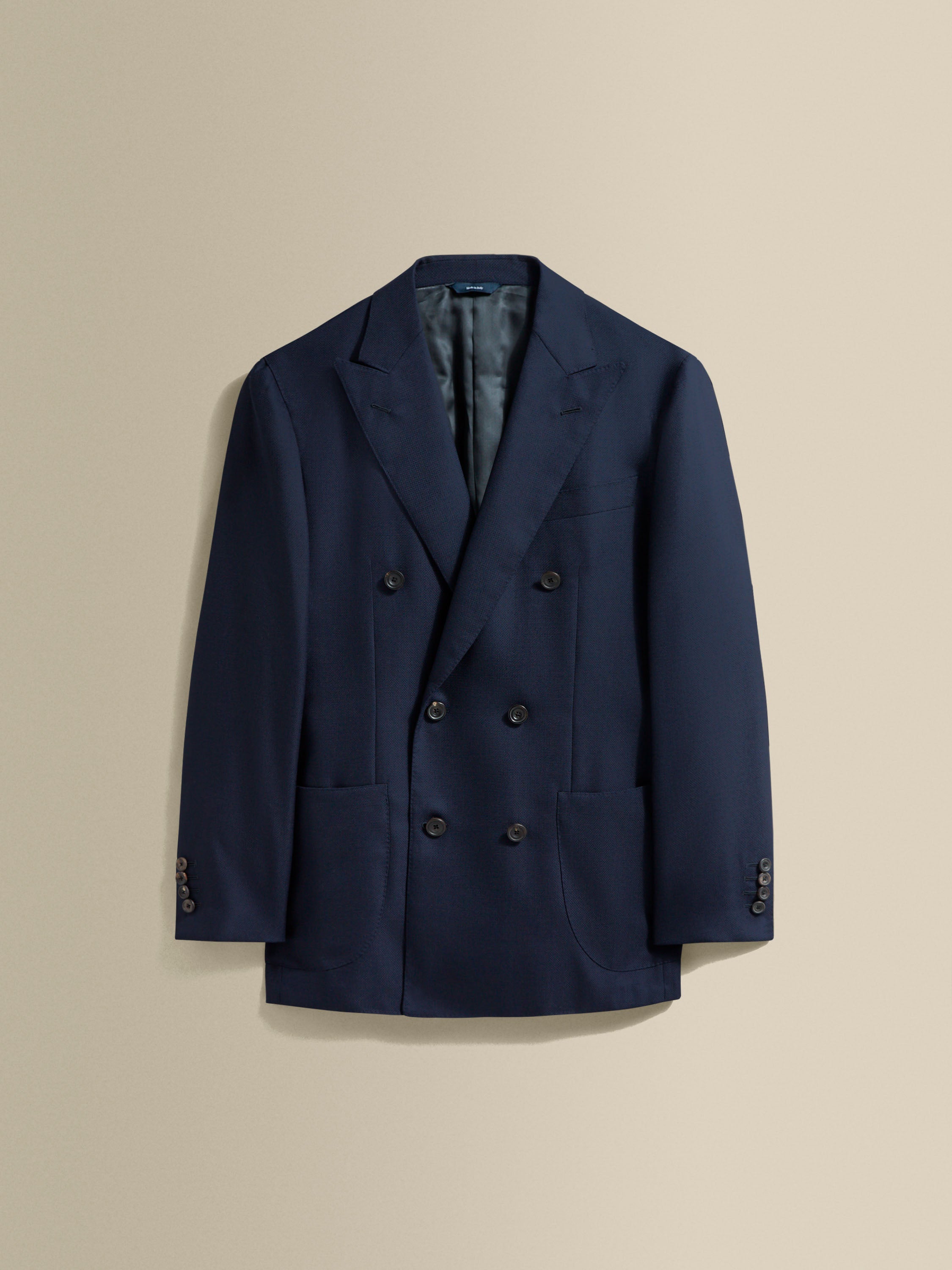 Double Breasted Wool Hopsack Jacket Navy Product