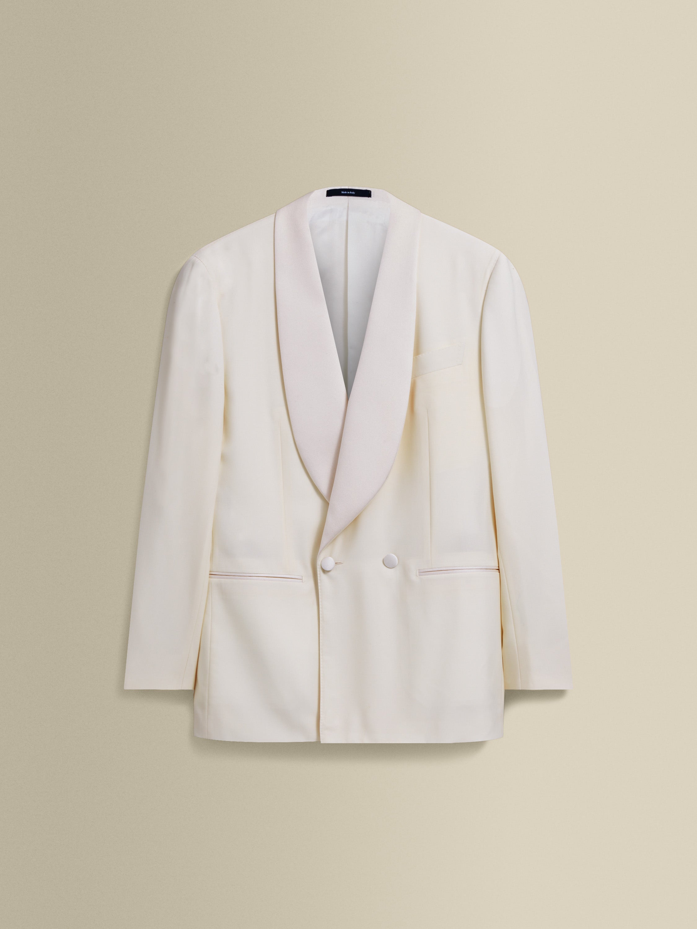 Wool Double Breasted Shawl Lapel Dinner Jacket White Product