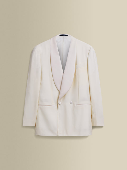 Wool Double Breasted Shawl Lapel Dinner Jacket White Product