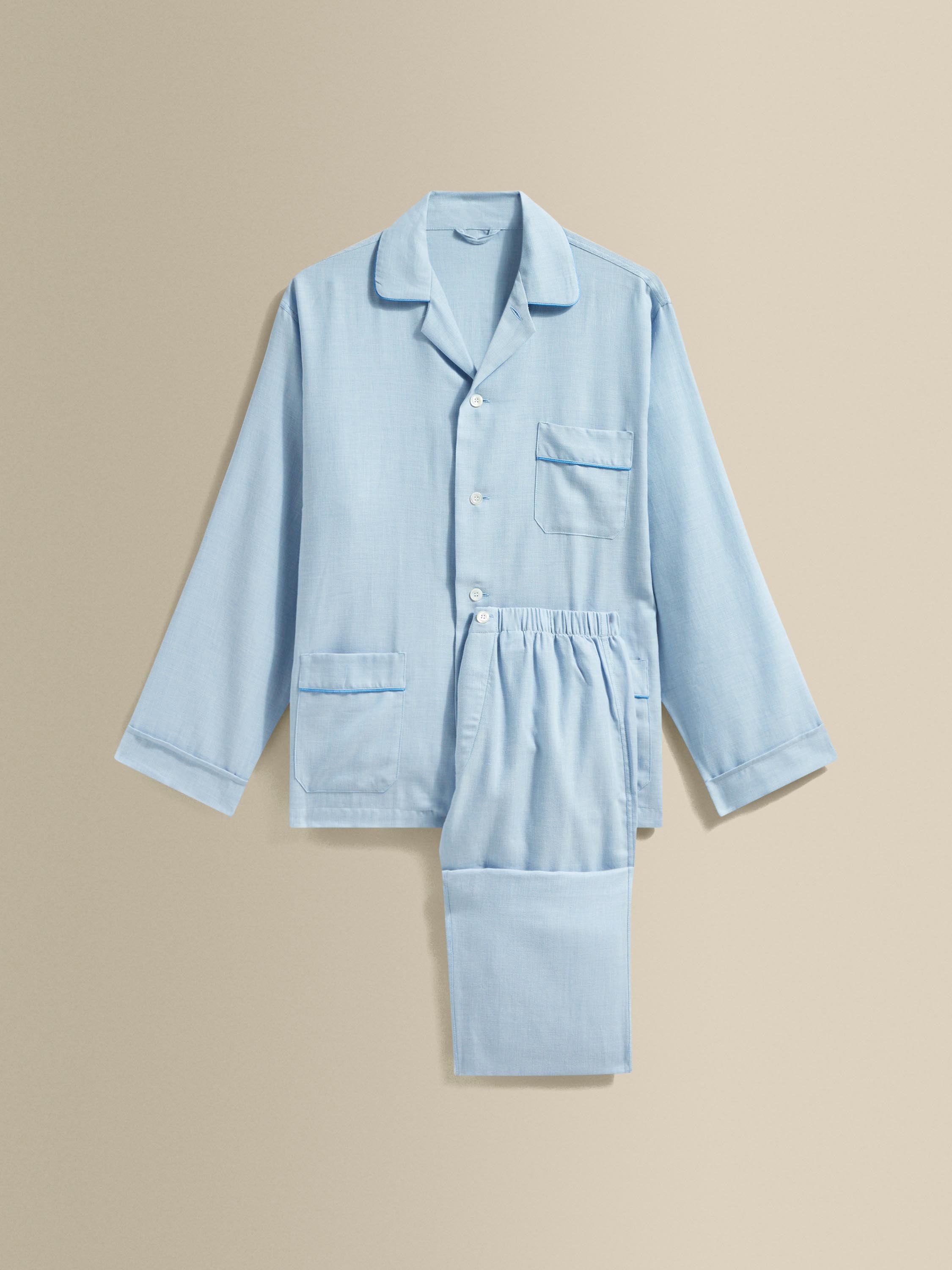 Brushed Cotton Pyjamas Sky Blue Product Image