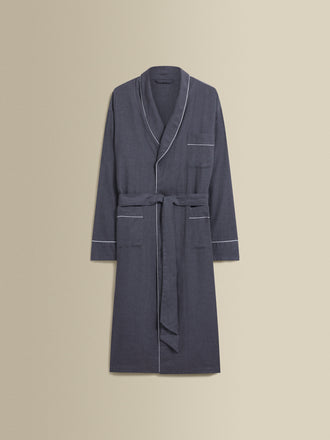 Brushed Cotton Dressing Gown Charcoal Product Image