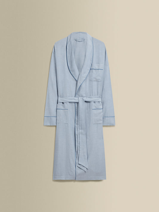 Brushed Cotton Dressing Gown Sky Blue Product Image