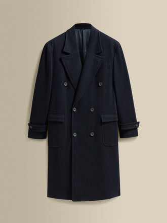 Wool Cashmere Double Breasted Overcoat Navy Product Image