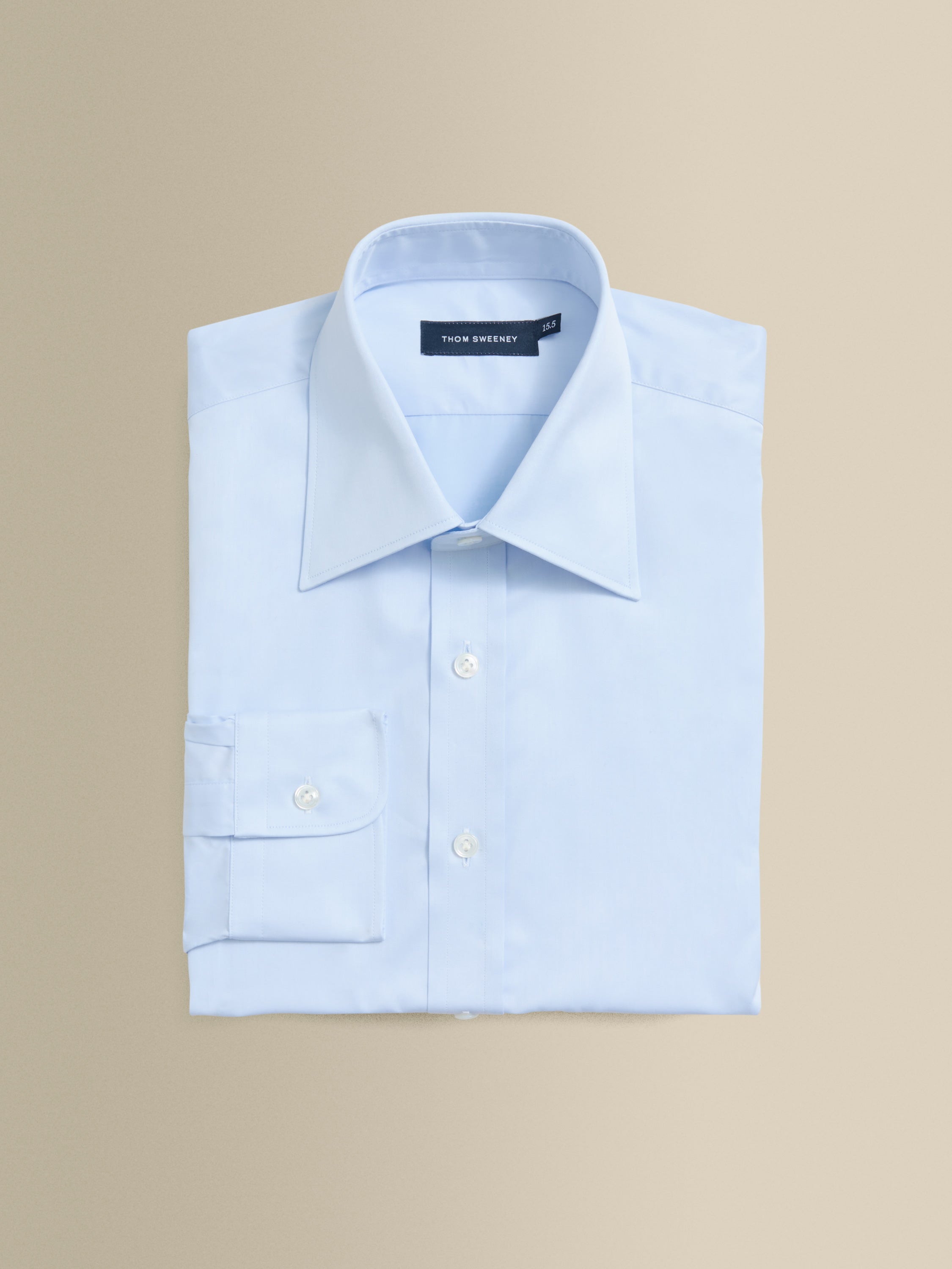 Solid Poplin Point Collar Shirt Pale Blue Product Image