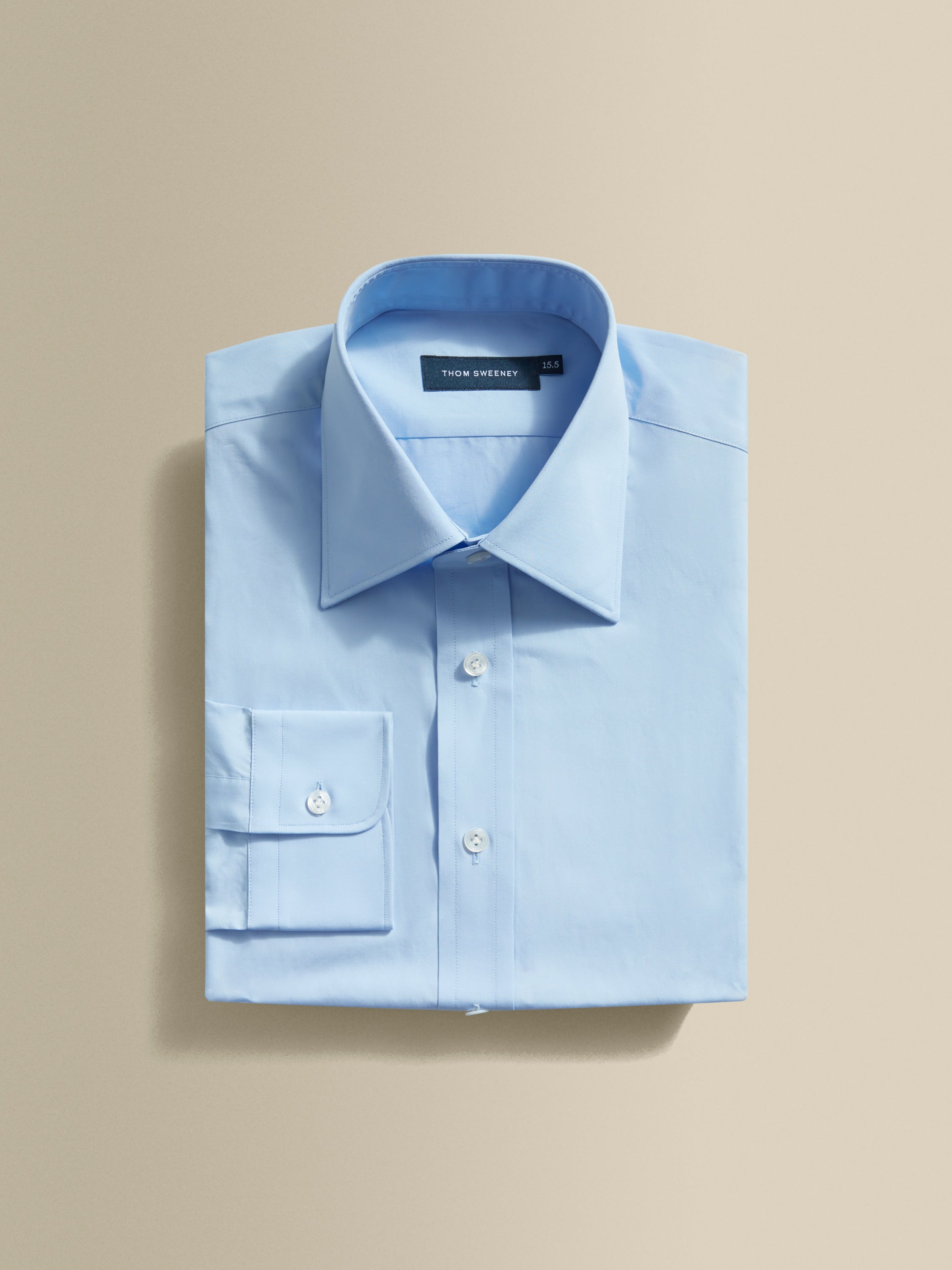 Solid Poplin Point Collar Shirt Folded Product Image