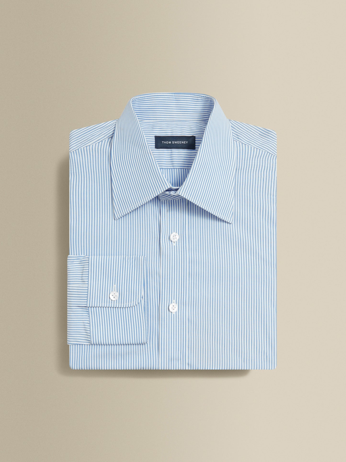 Solid Poplin Point Collar Bengal Stripe Shirt Product Image