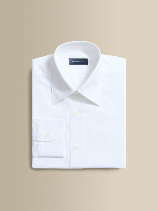 Cotton Poplin Point Collar Shirt White Product Image