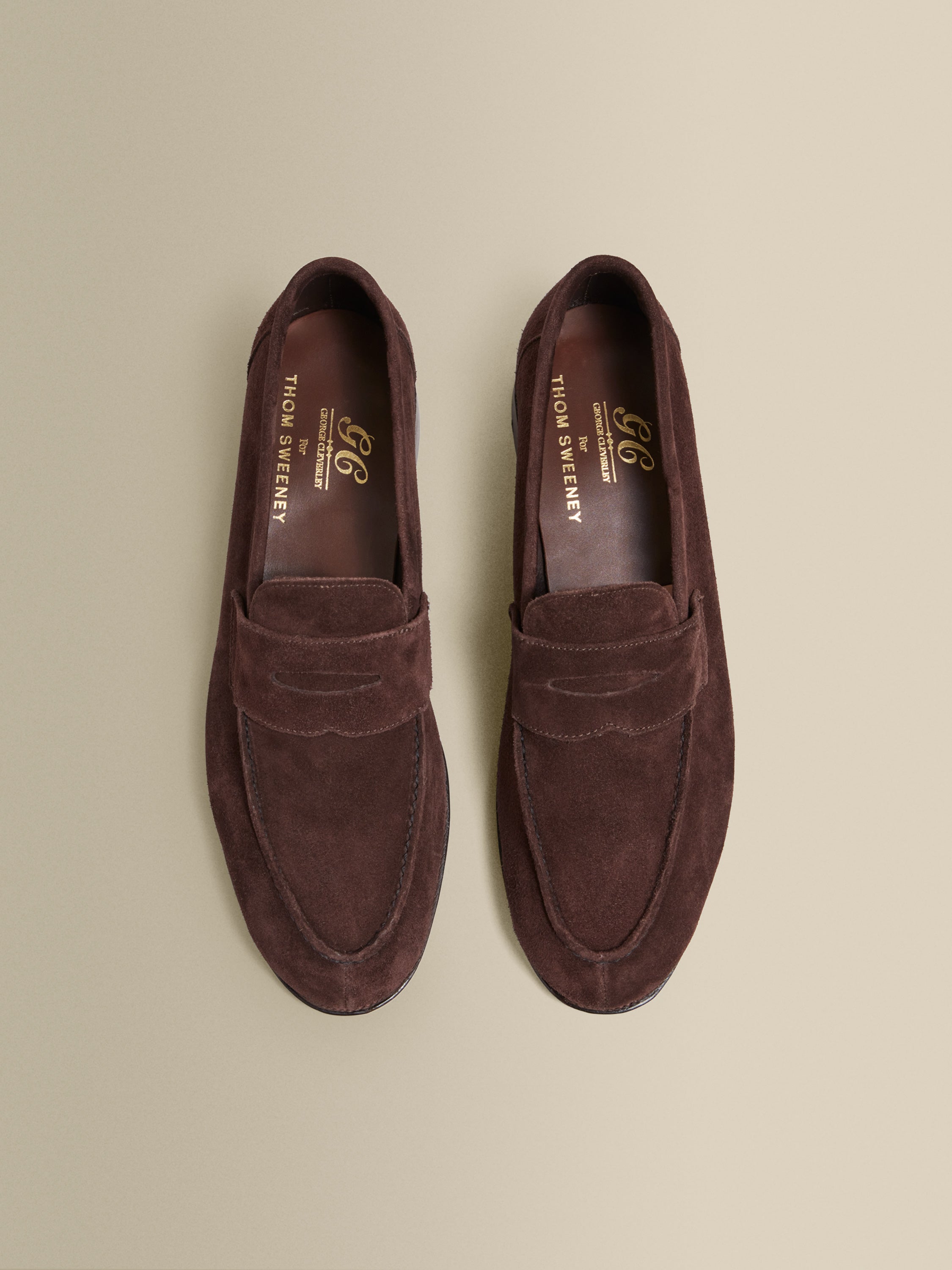 Suede Split Toe Loafer Shoes Coffee Product Image Sole