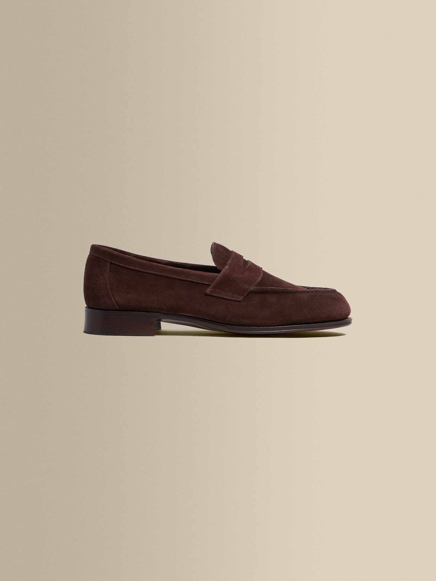 Suede Split Toe Loafer Shoes Coffee Product Image Side