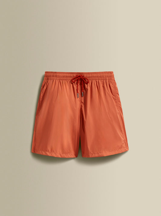 Nylon Mid Length Swim Shorts Burnt Red Product Image