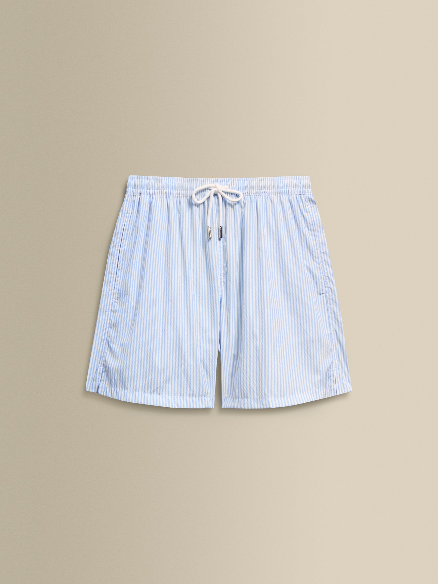 Nylon Mid Length Swim Shorts Navy Stripe Product Image