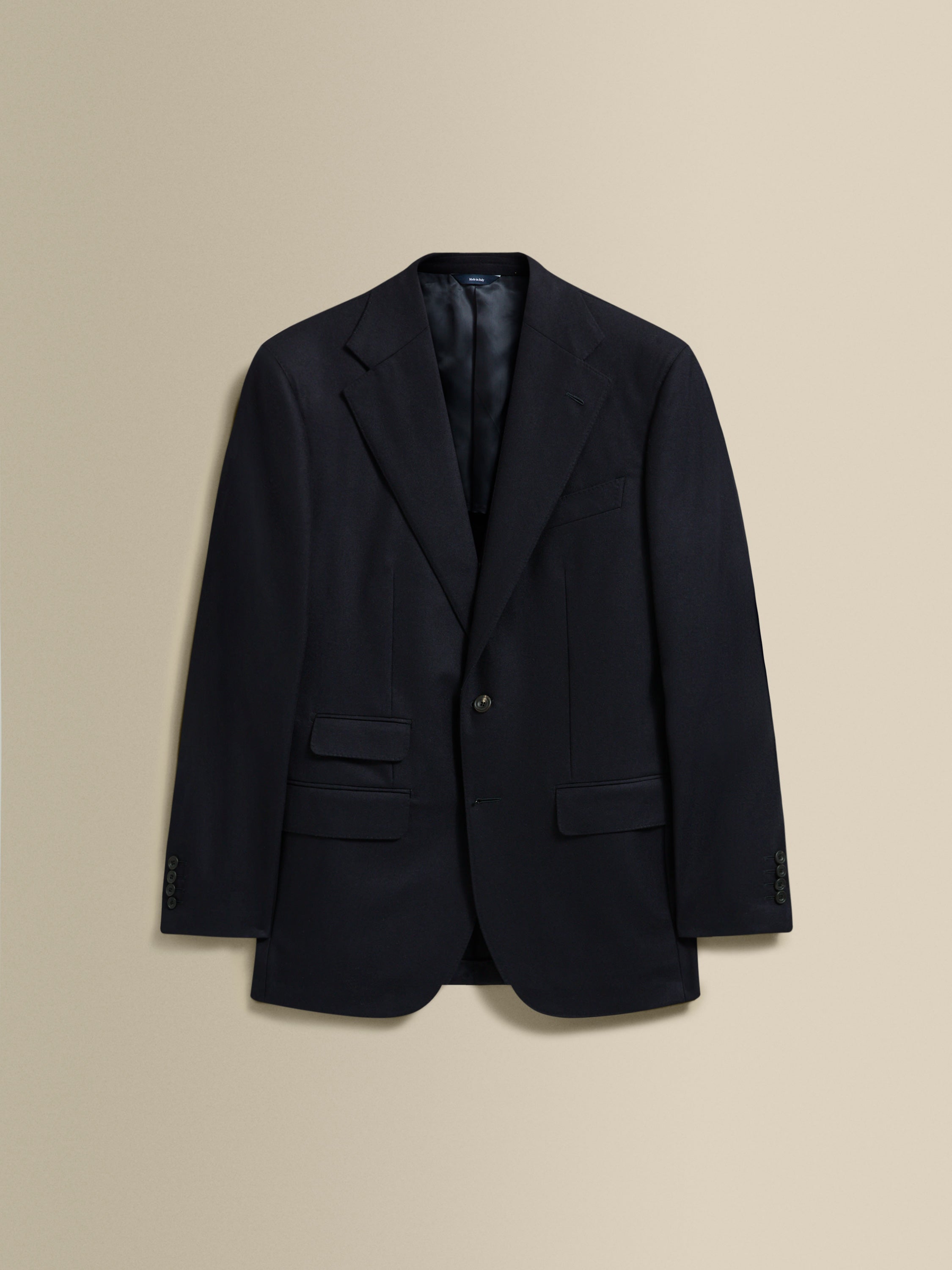 Flannel Single Breasted Wool Suit Navy Jacket Product Image