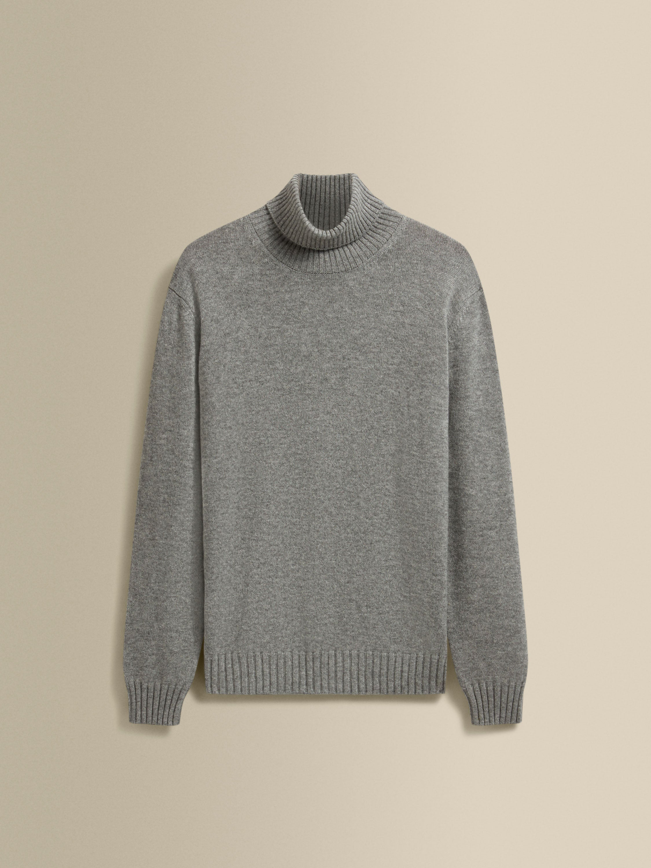 Cashmere Roll Neck Sweater Light Grey Product Image