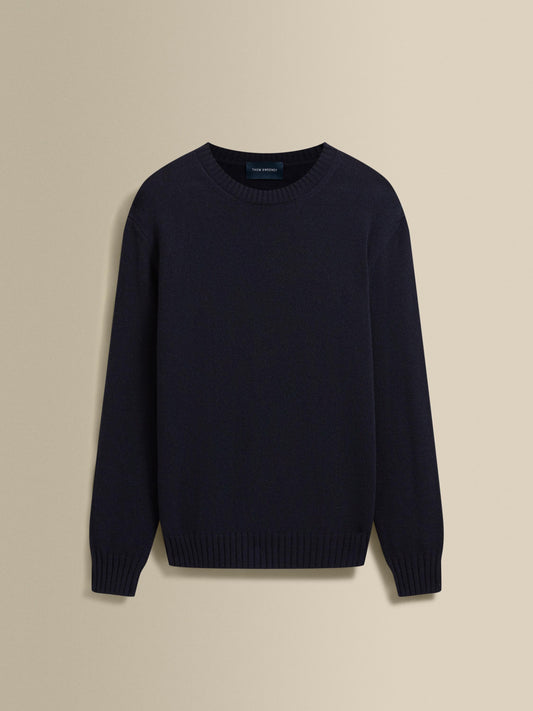 Cashmere Crew Neck Sweater Navy Product Image