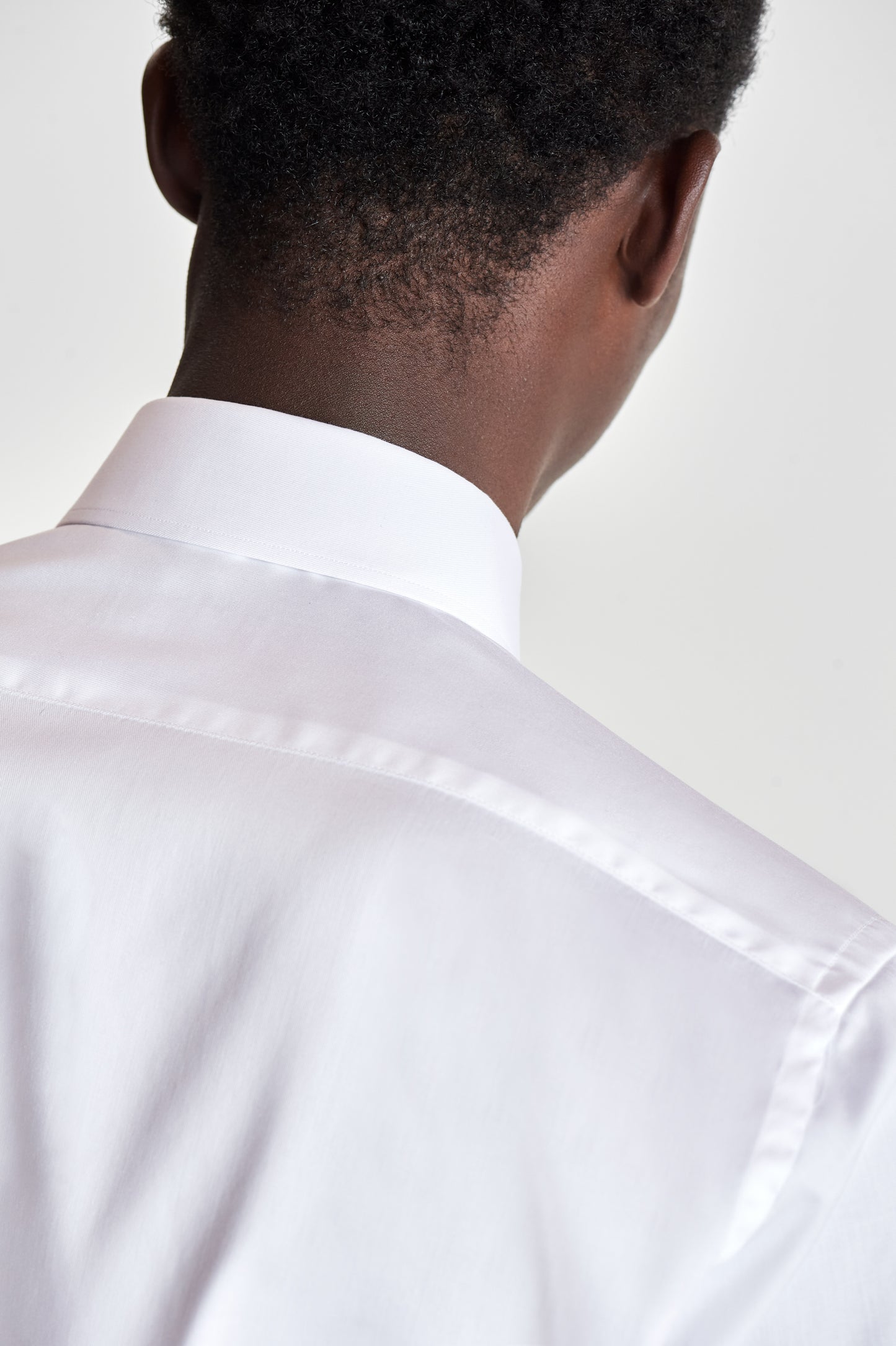 Marcella Bib Front Cotton Formal Shirt White Model Back Detail Image