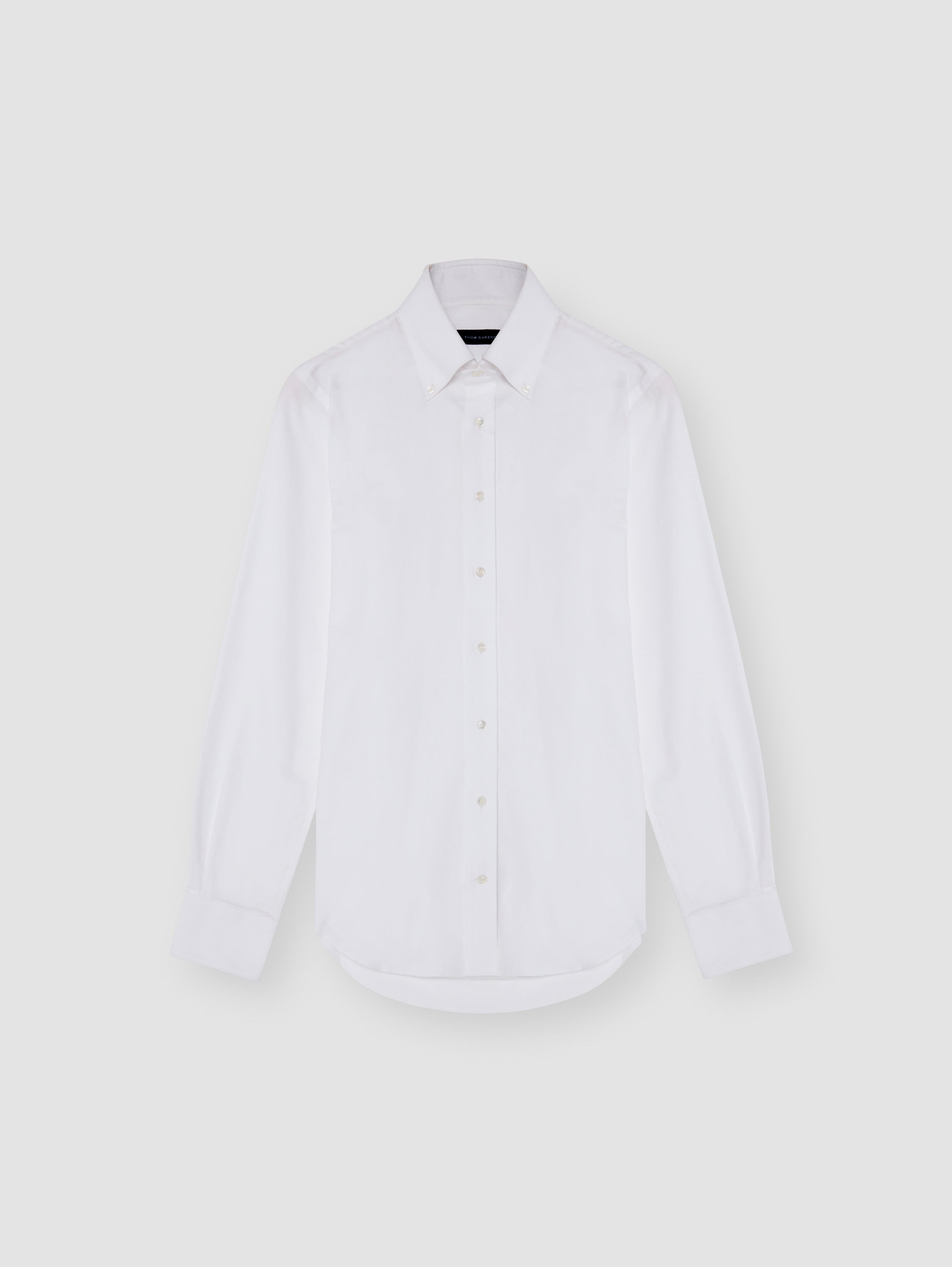 Casual Button Down Cotton Oxford Shirt White Product Image