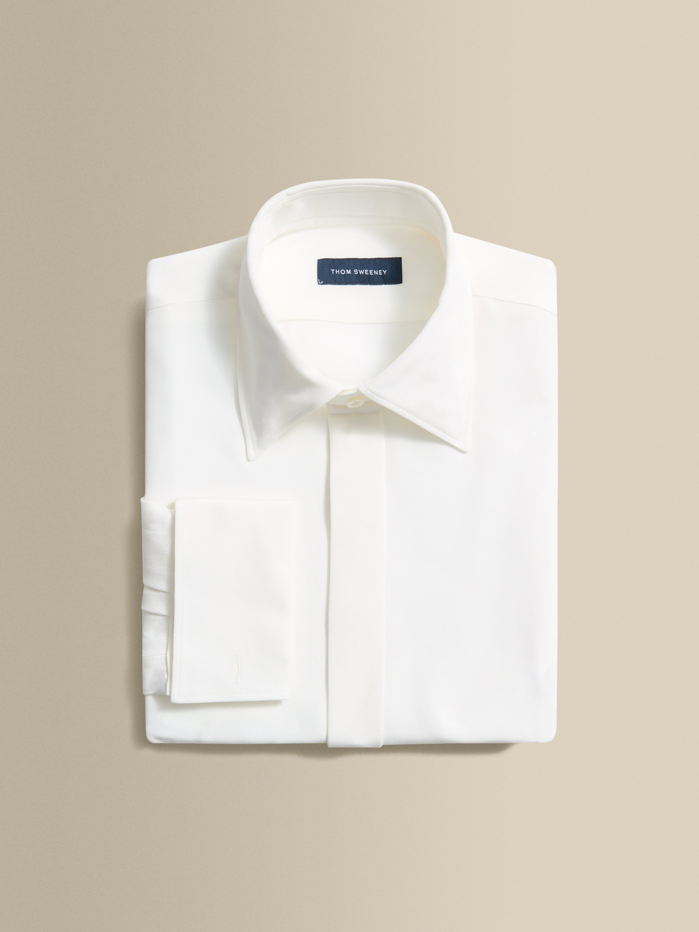 Silk Lecce Collar Fly Front Shirt White Product Image