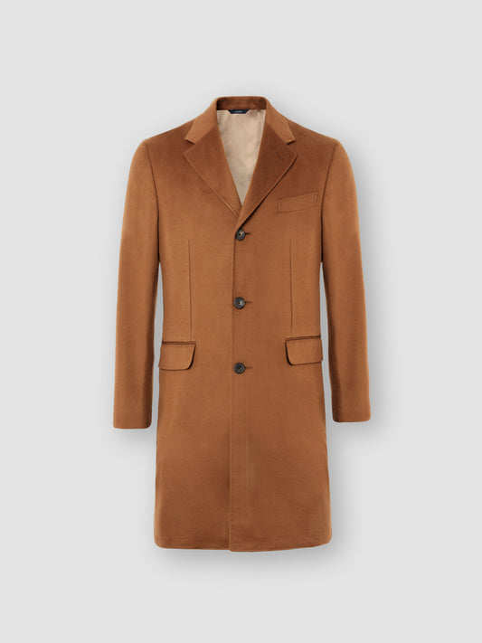 Wool Cashmere Single Breast Overcoat Camel Product Image