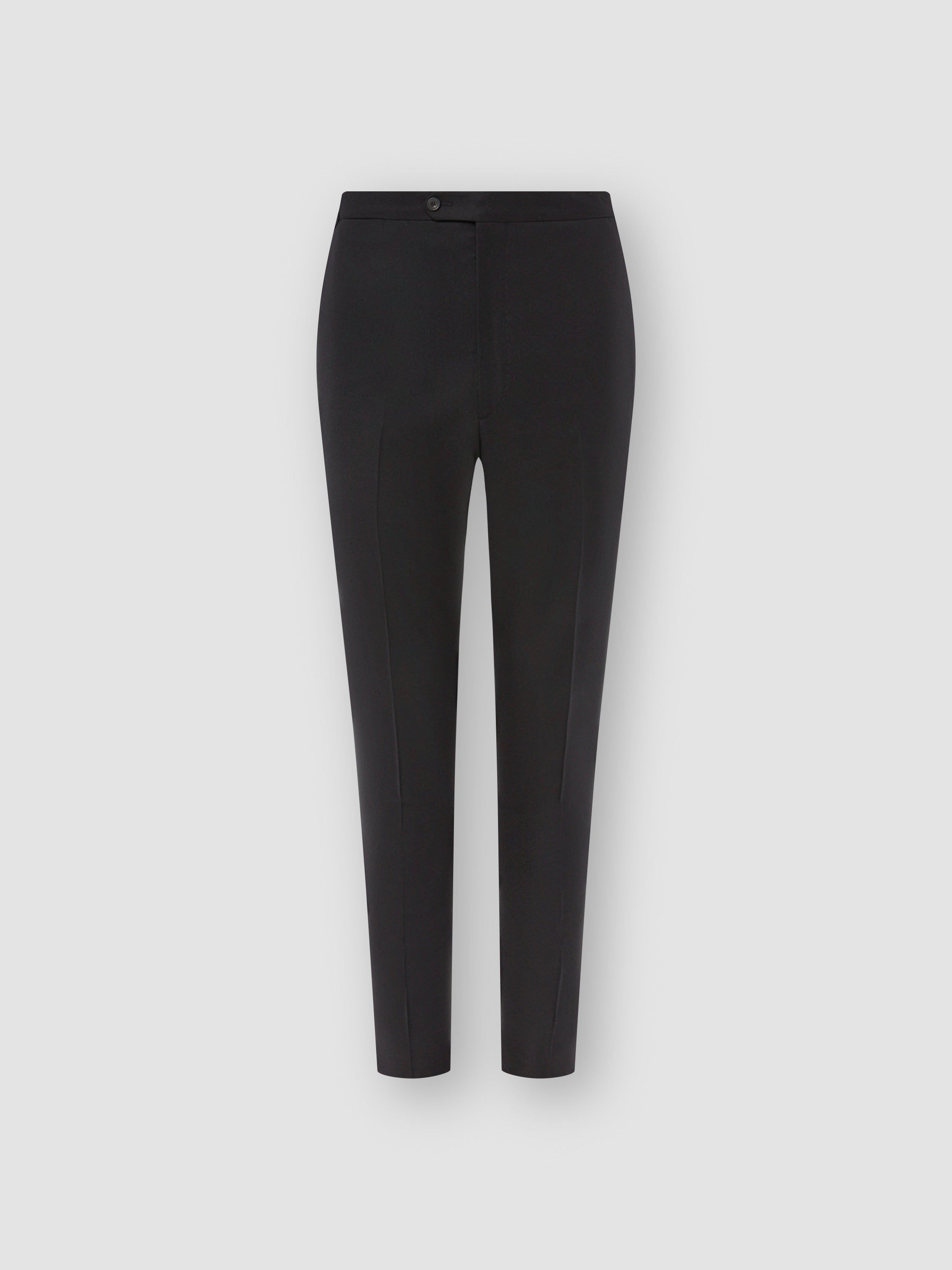 Flannel Flat Front Tailored Trousers Black Product Image