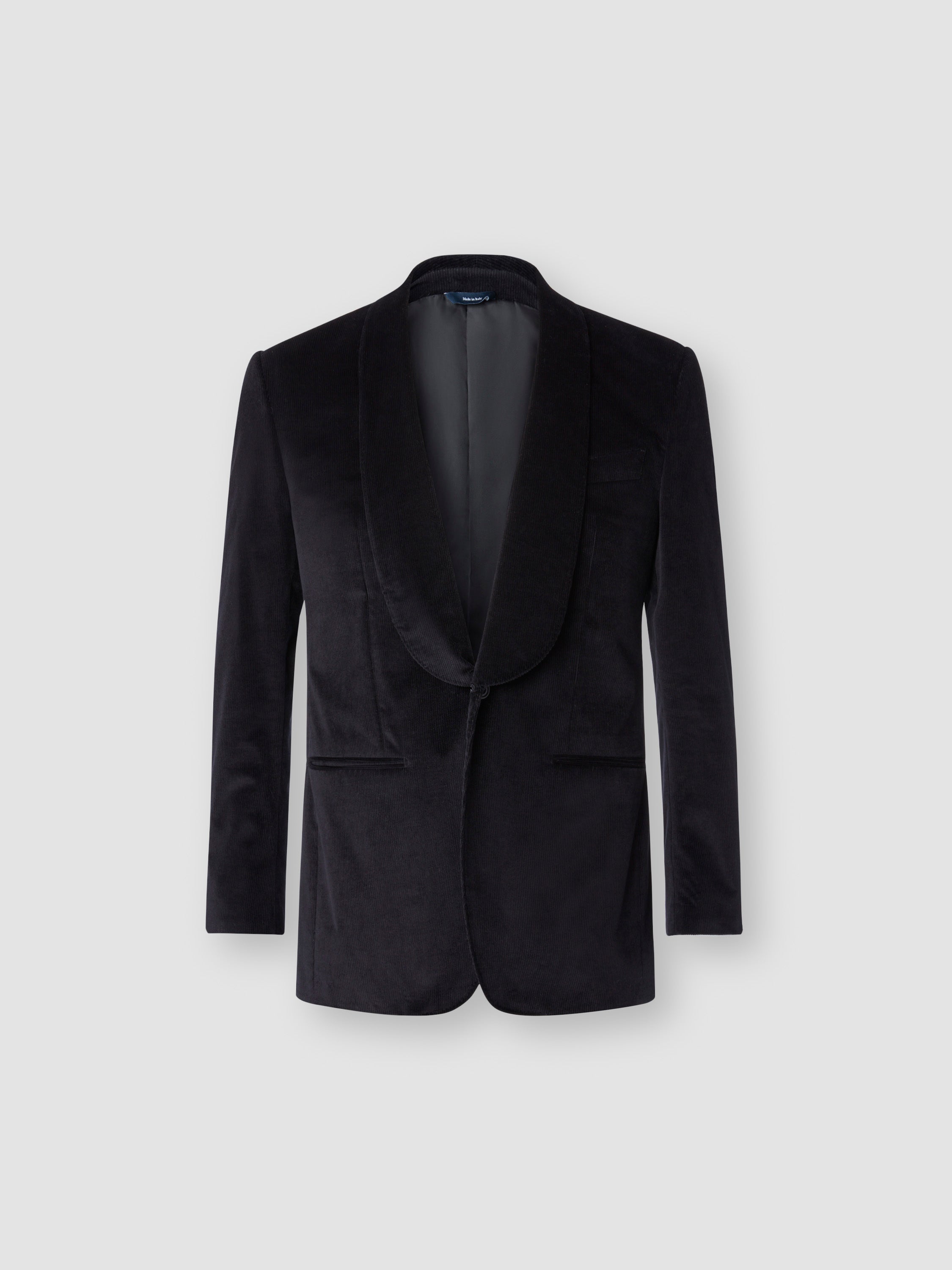 Corduroy Shawl Lapel Dinner Suit Black Jacket Product Image