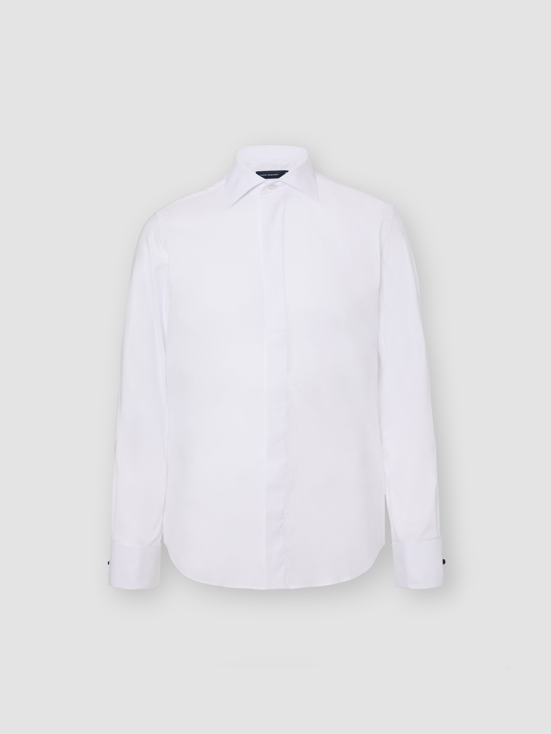 Cotton Stretch Dress Shirt White Product Front Flat