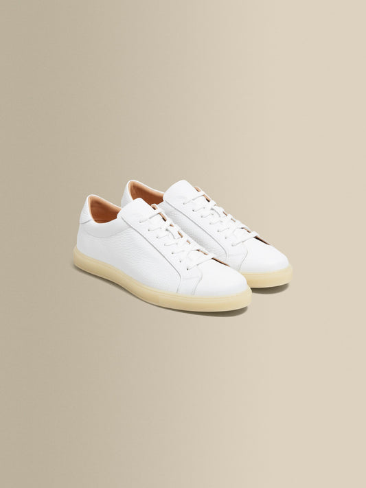 Leather Sneakers With Gum Sole Product Image