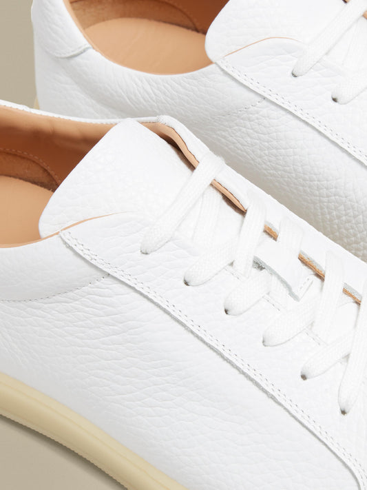 Leather Sneakers With Gum Sole Detail Product Image