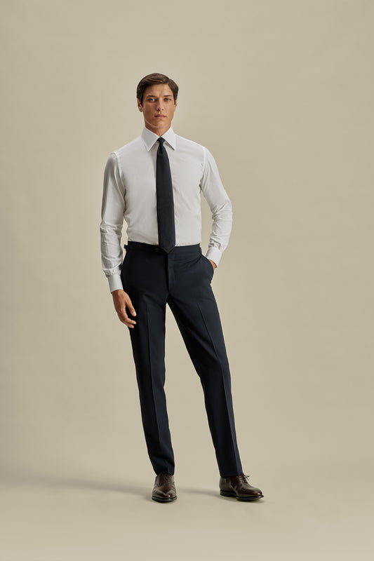 Fresco Tailored Trousers Navy Model Image