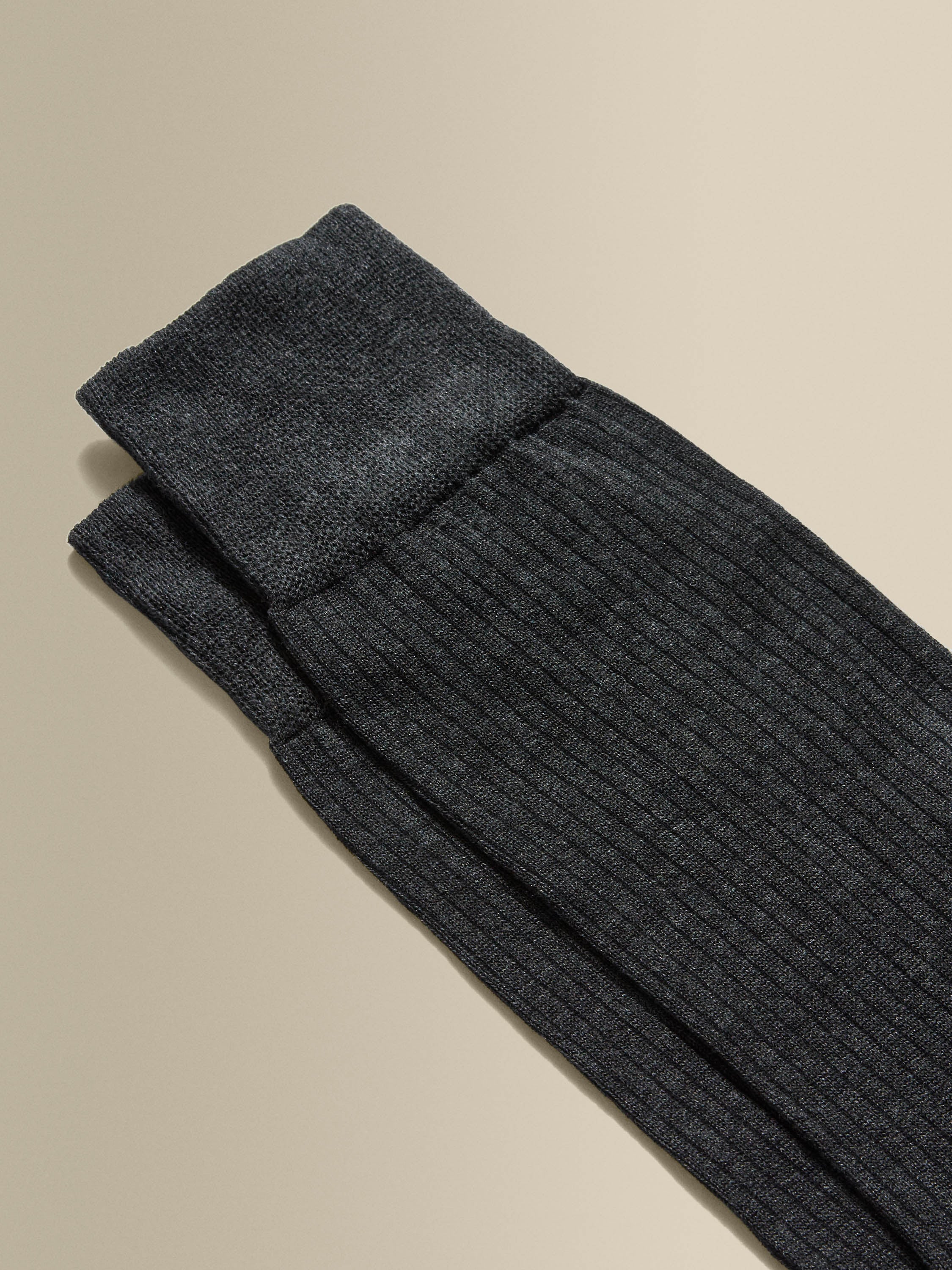 Cotton Ribbed Dress Sock Grey Product Image