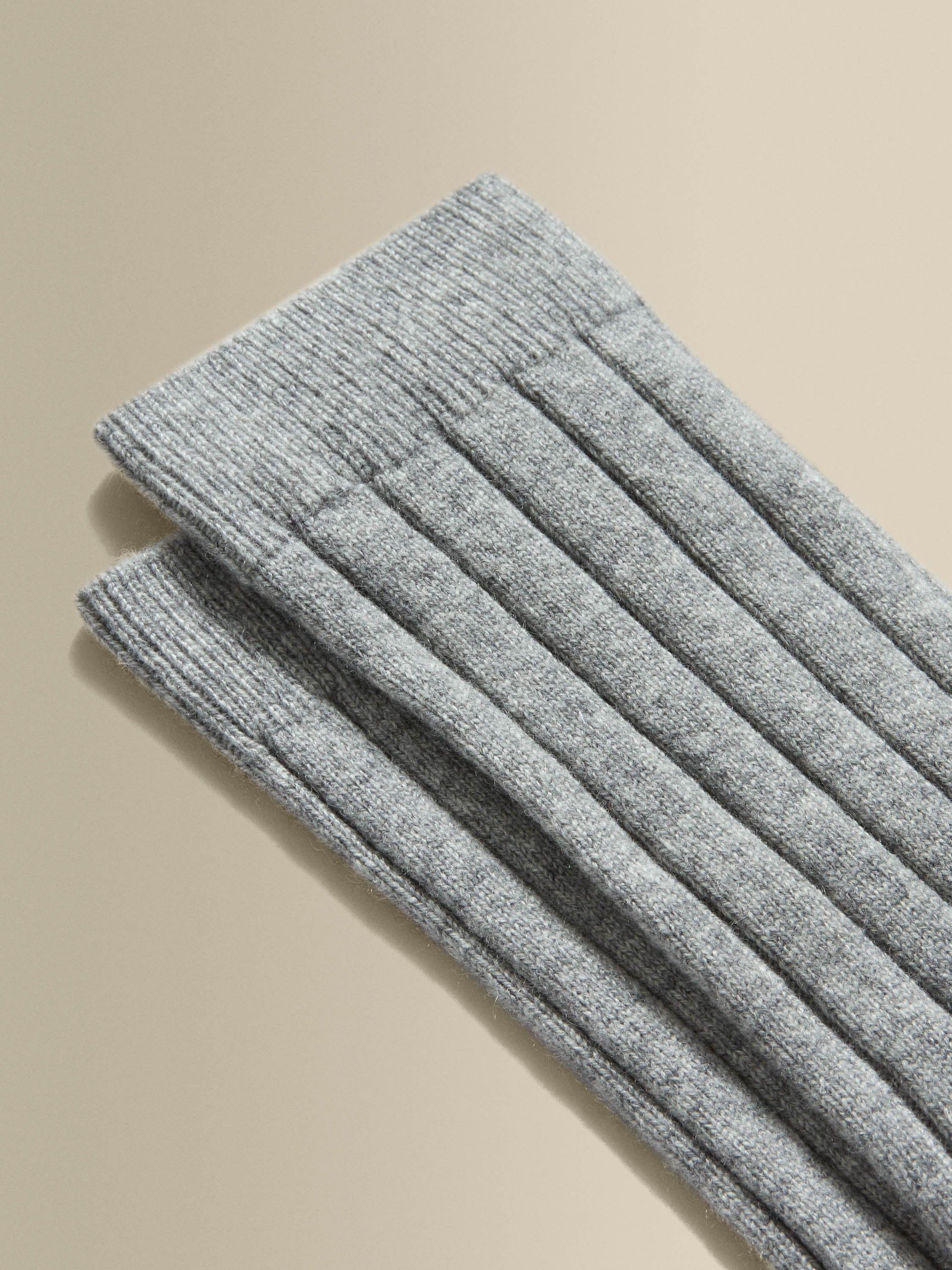 Cashmere Knitted Socks Grey Product Image Detail