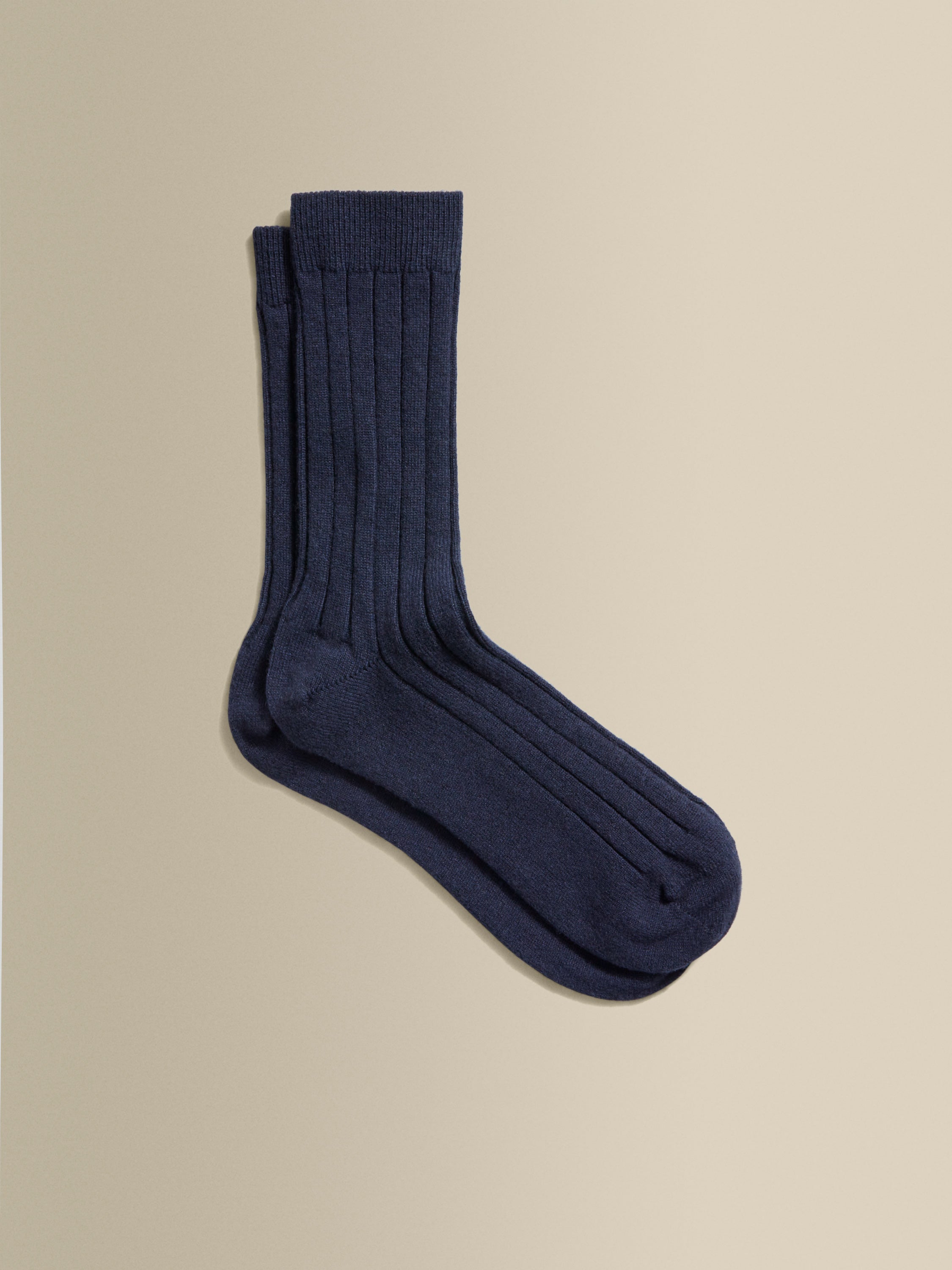 Cashmere Knitted Socks Navy Product Image