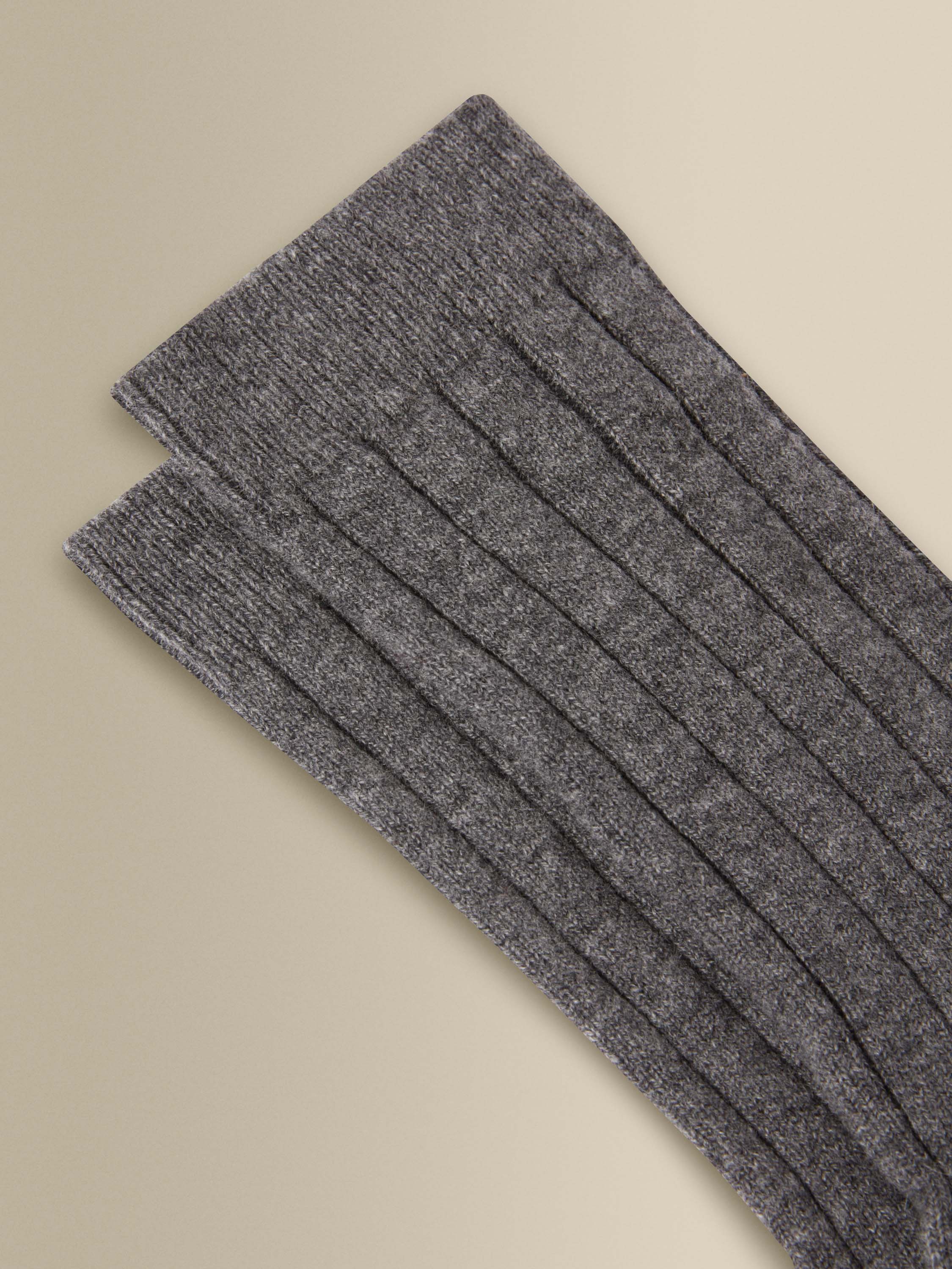 Cashmere Knitted Socks Charcoal Detail Product Image