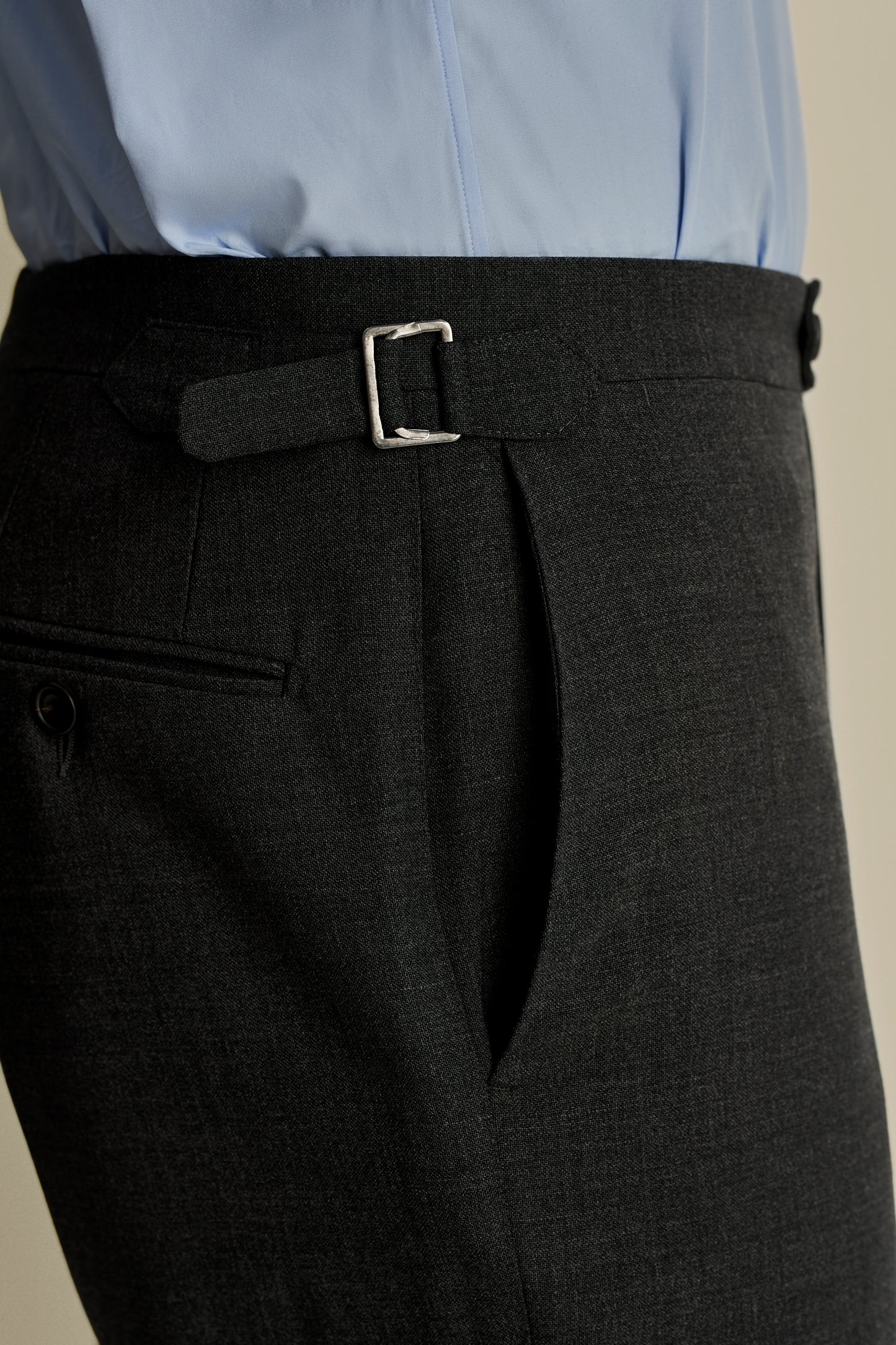 Fresco Tailored Trouser Grey Detail Model Image