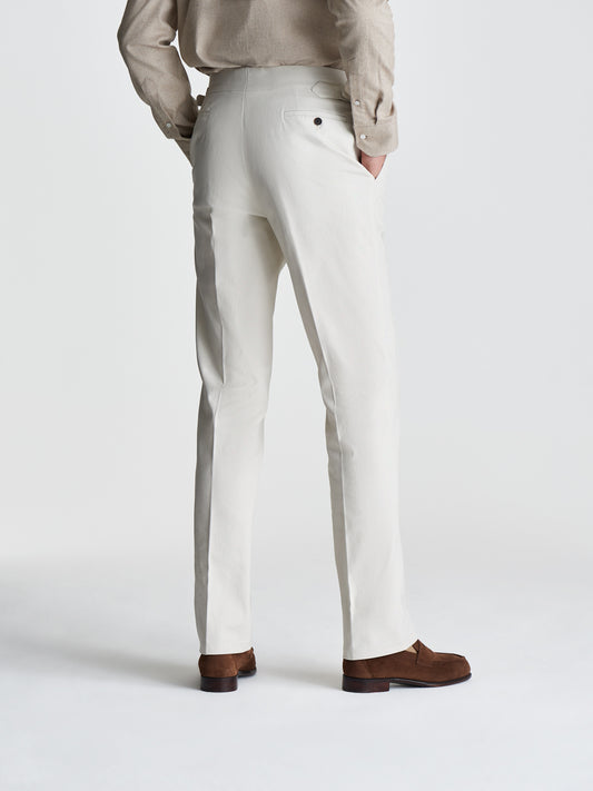 Brushed Cotton Wide Leg Tailored trousers Back Mid Crop Model Image