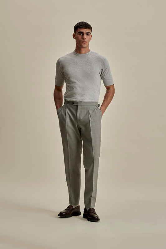 Crepe Cotton T-Shirt Grey Full Length Model Image