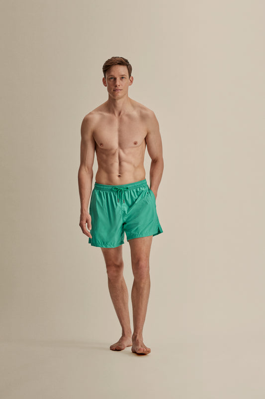 Nylon Mid Length Swim Shorts Mint Full Length Model Image