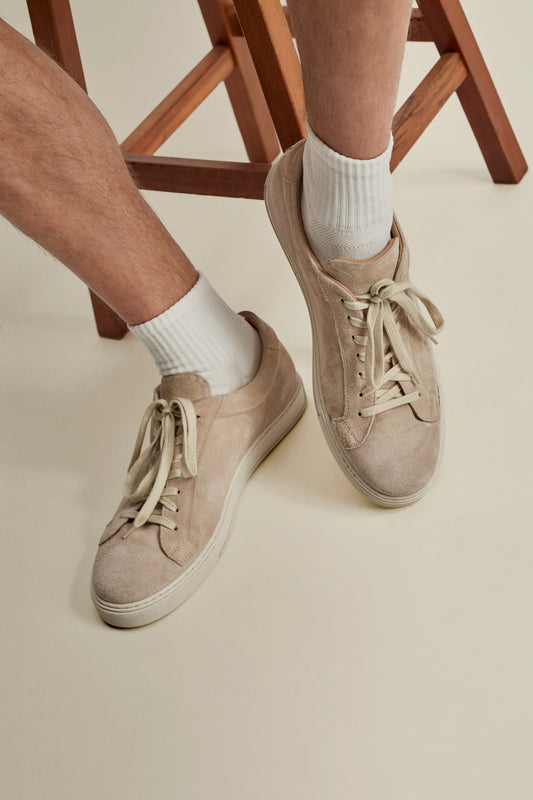 Suede Sneakers Oat Model Image