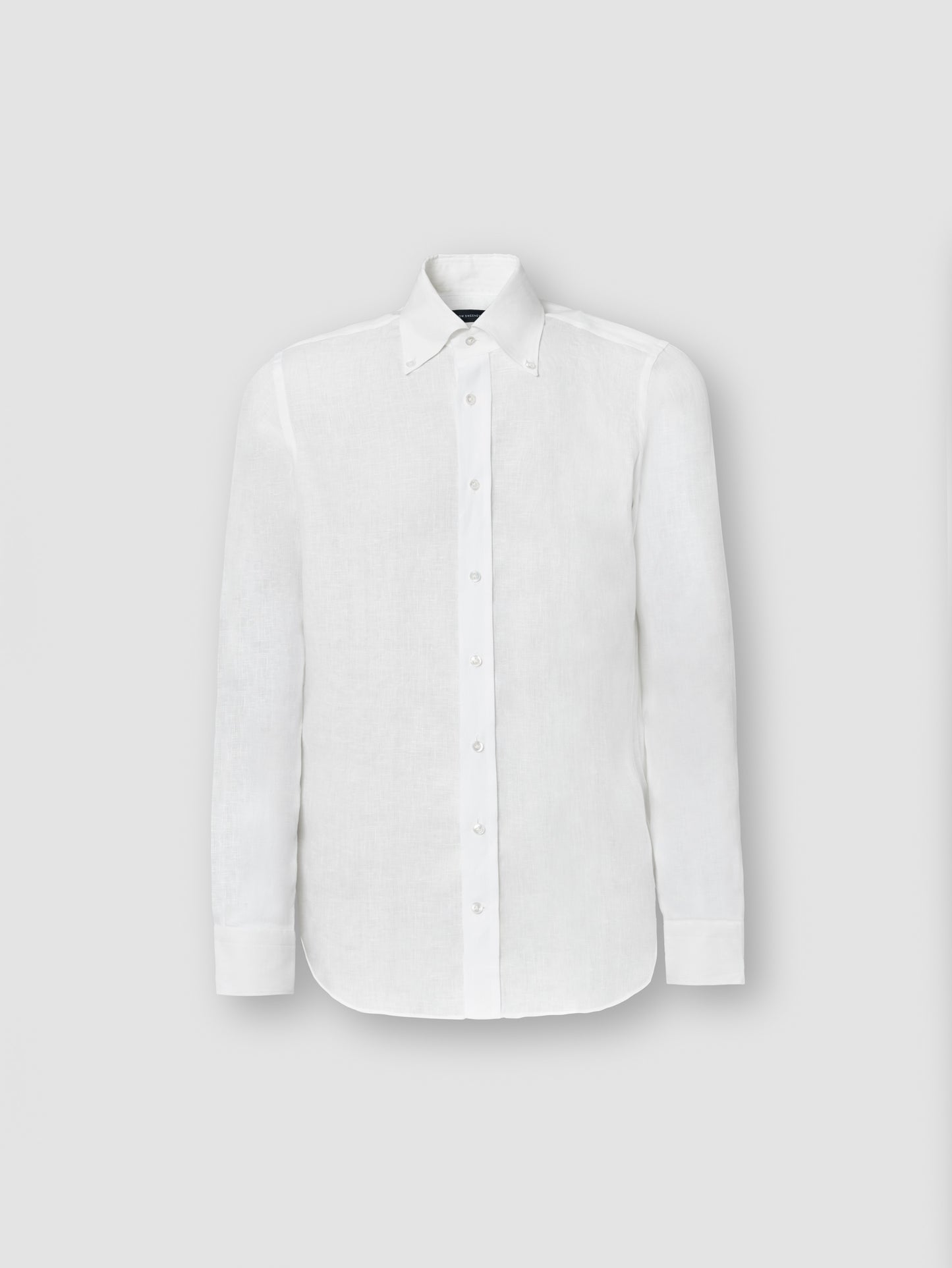 Button Down Collar Linen Shirt White Product Image