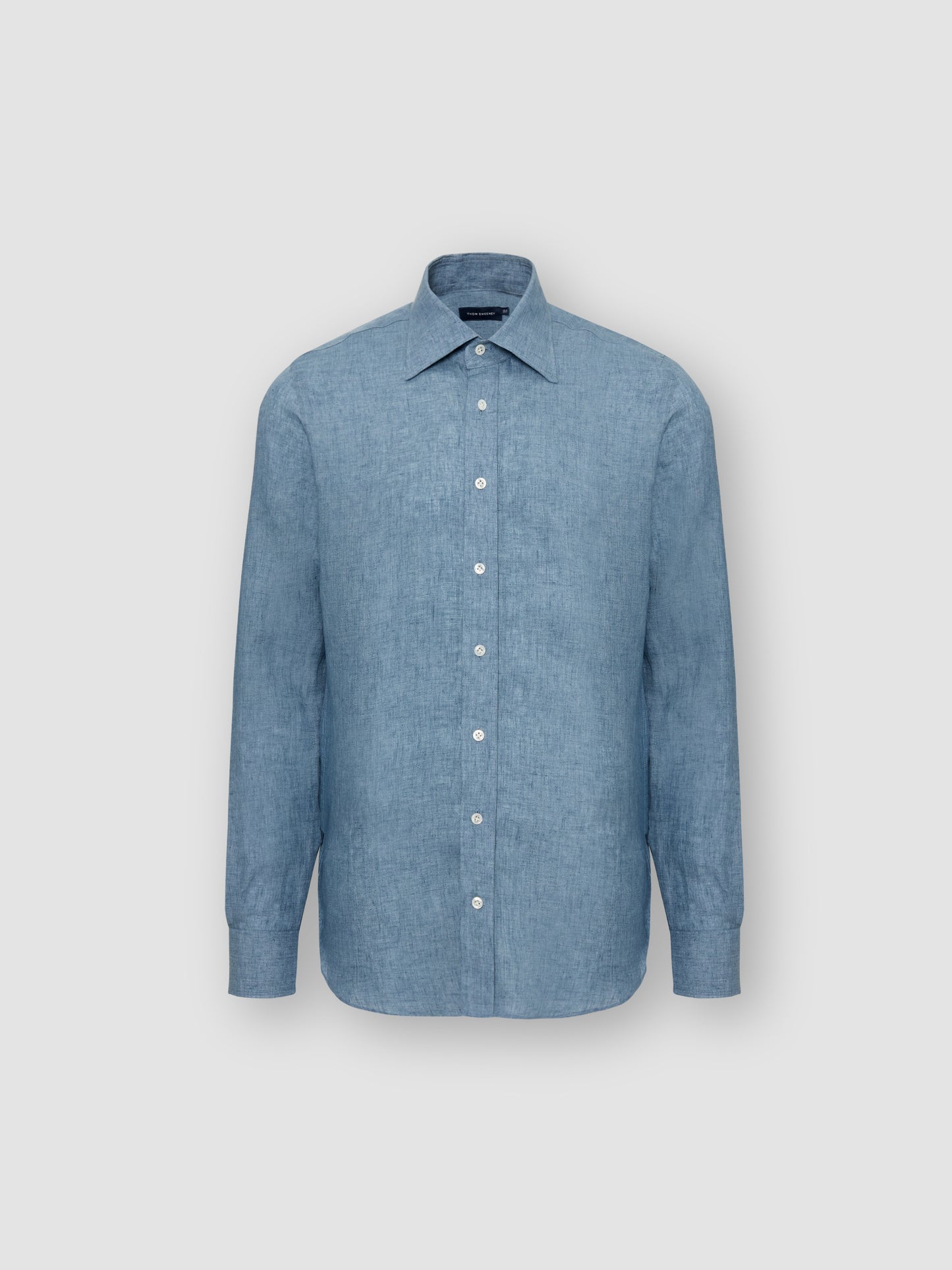 Lecce Collar Linen Shirt Slate Blue Product Image