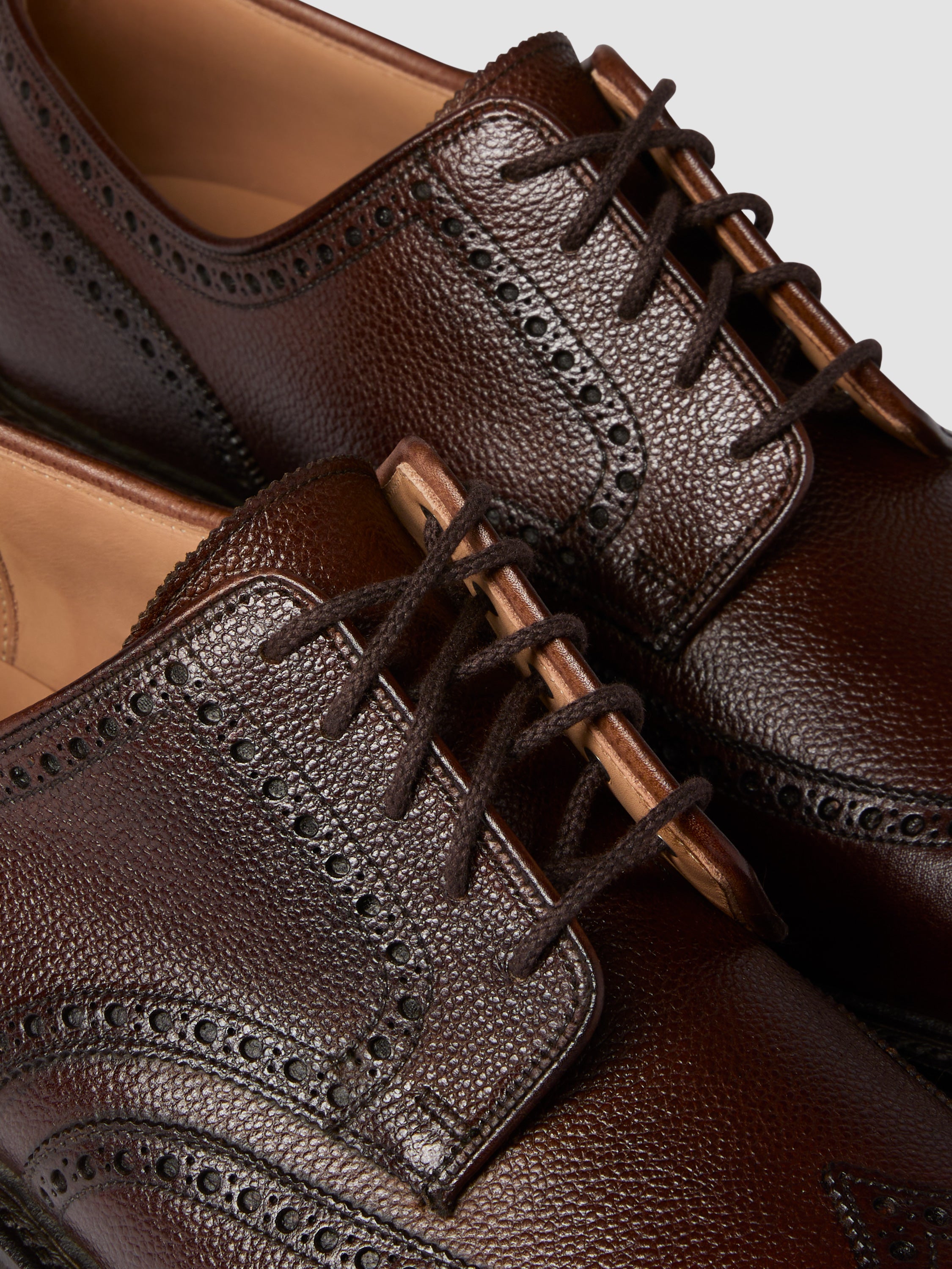 Pebble Grain Leather Brogue Shoes Product Angle Detail