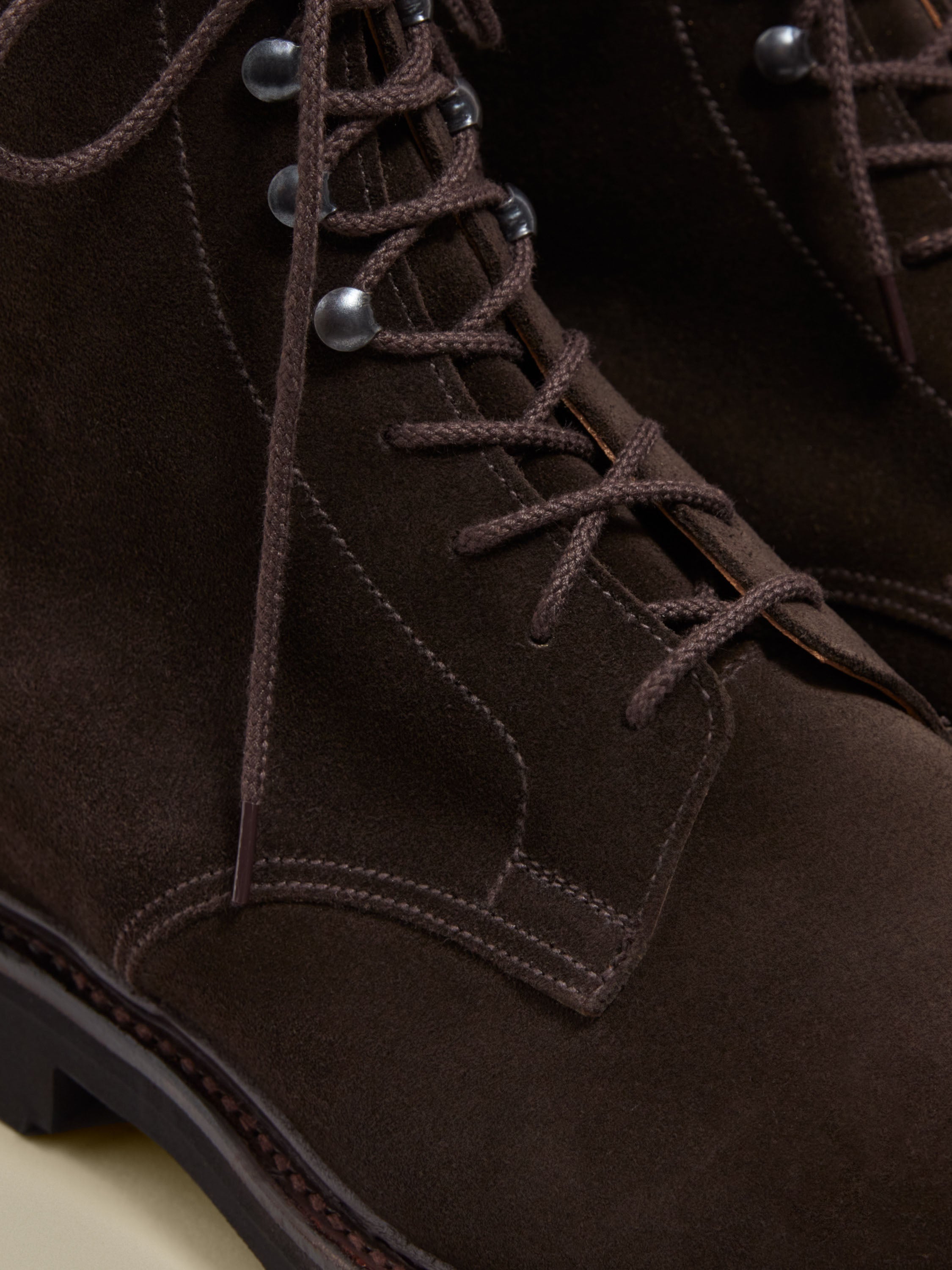 Split Suede Derby Boots Brown Detail Product