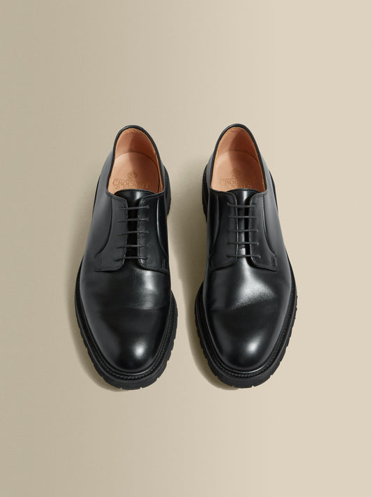 Calf Leather Derby Shoes Black Product Image Sole