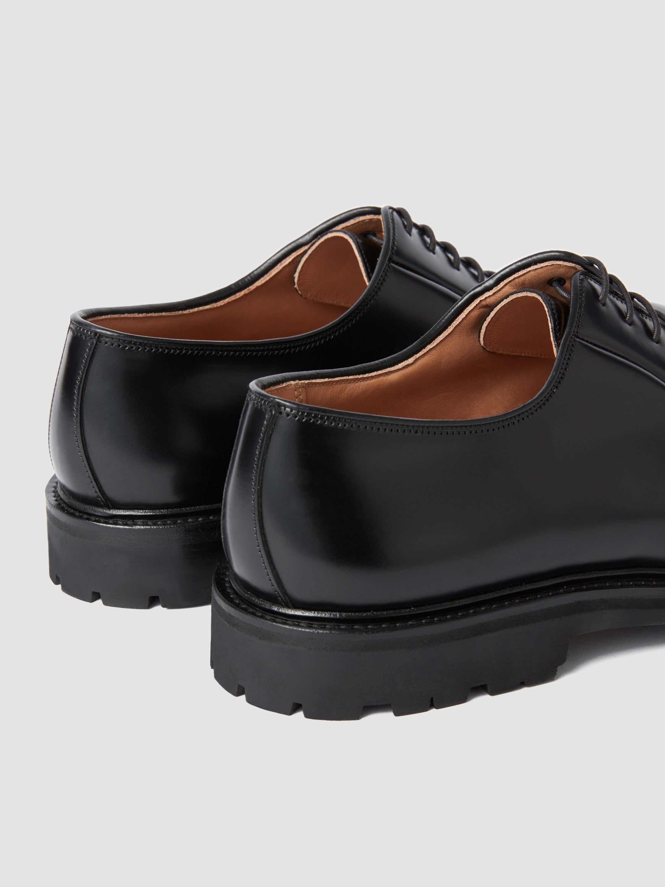 Calf Leather Derby Shoes Black Product Image Heel