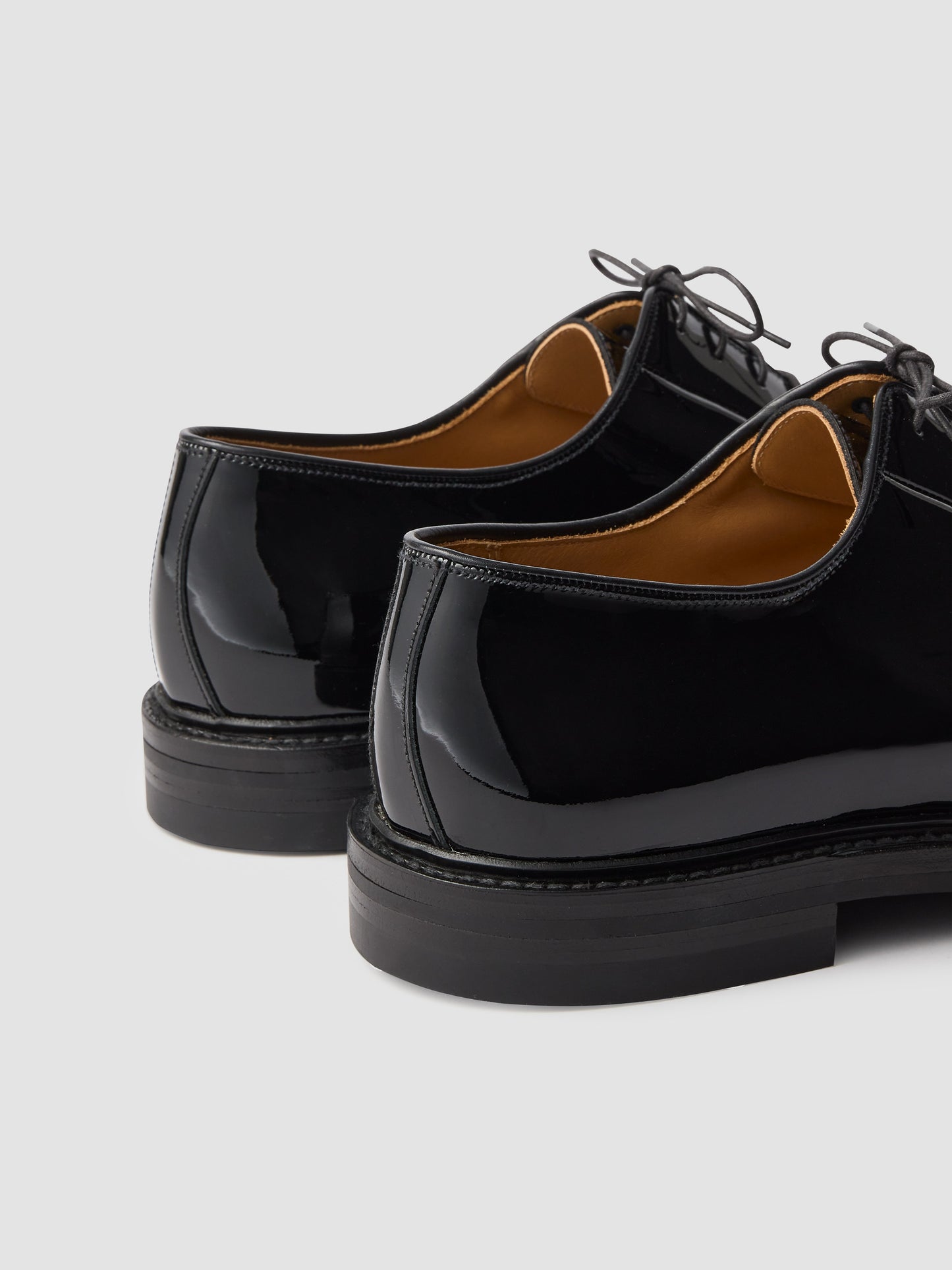 Patent Derby Dress Shoes Black Heel Product Image