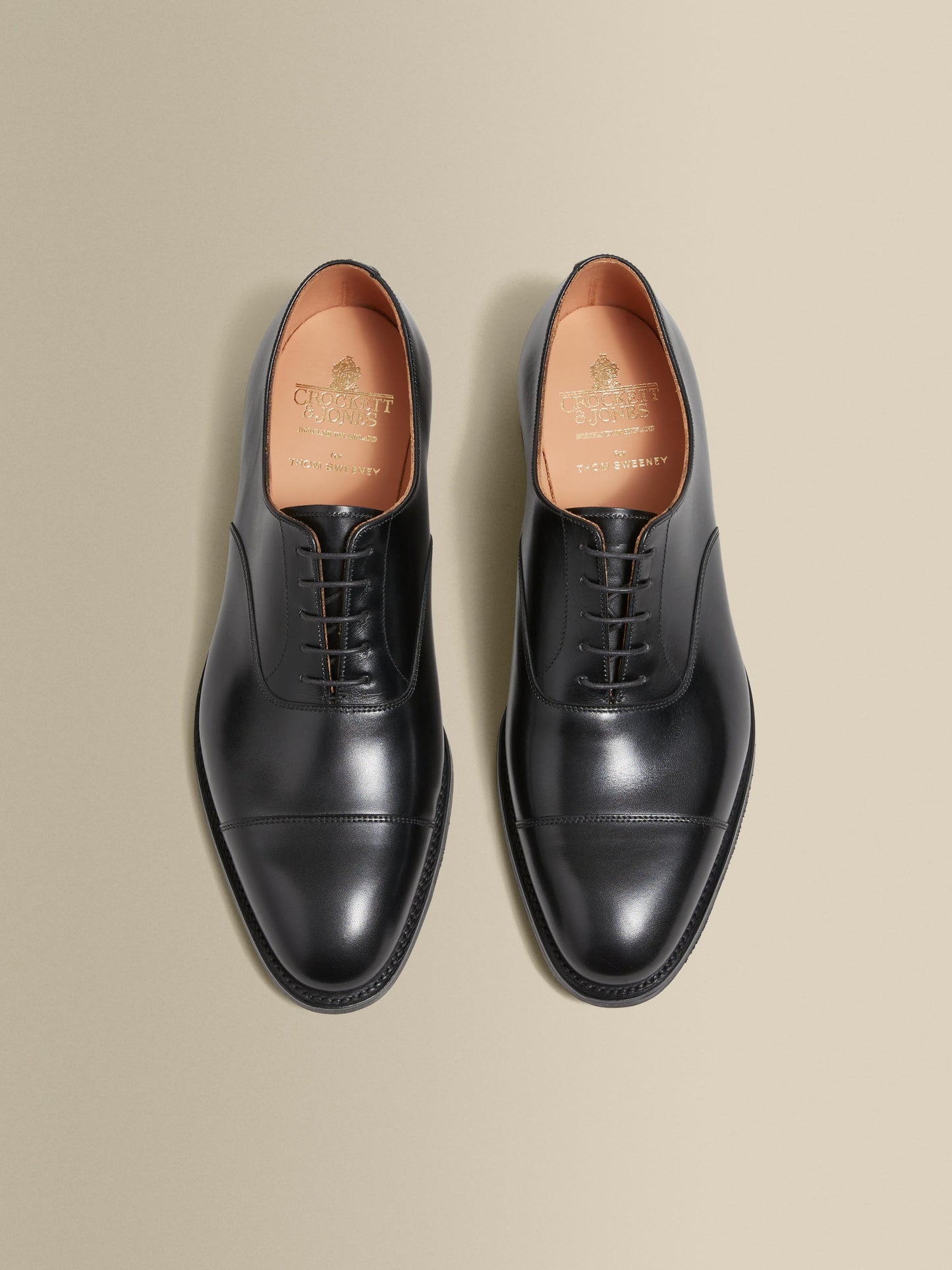 Calf Leather Oxford Shoes Black Product Image Overhead