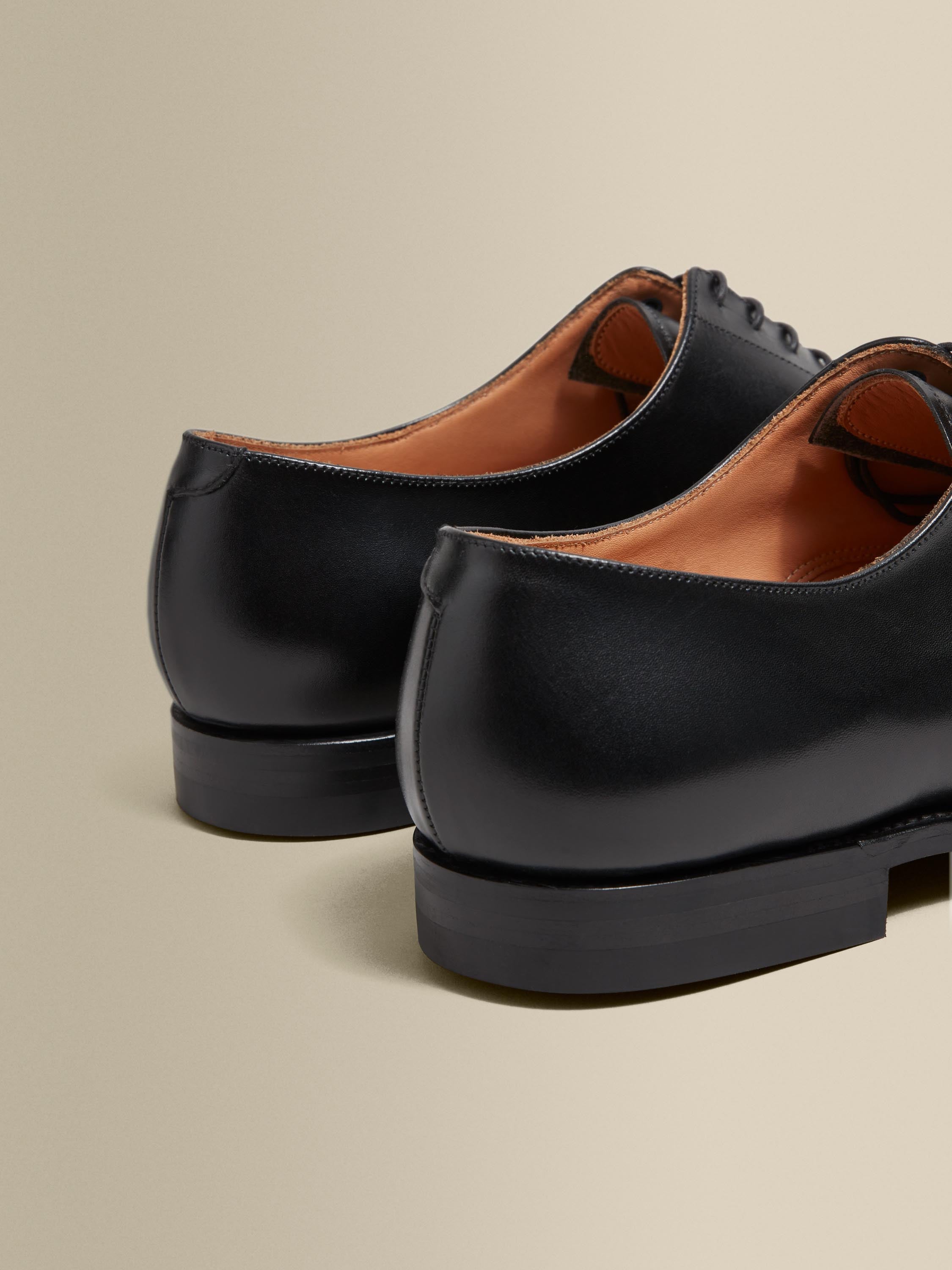 Calf Leather Oxford Shoes Black Product Image Heel