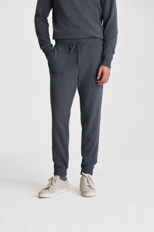 Cashmere Track Pant Grey Model Cropped Image