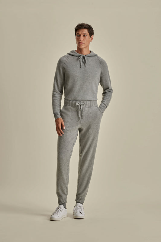 Cashmere Track Pants Grey Model Image