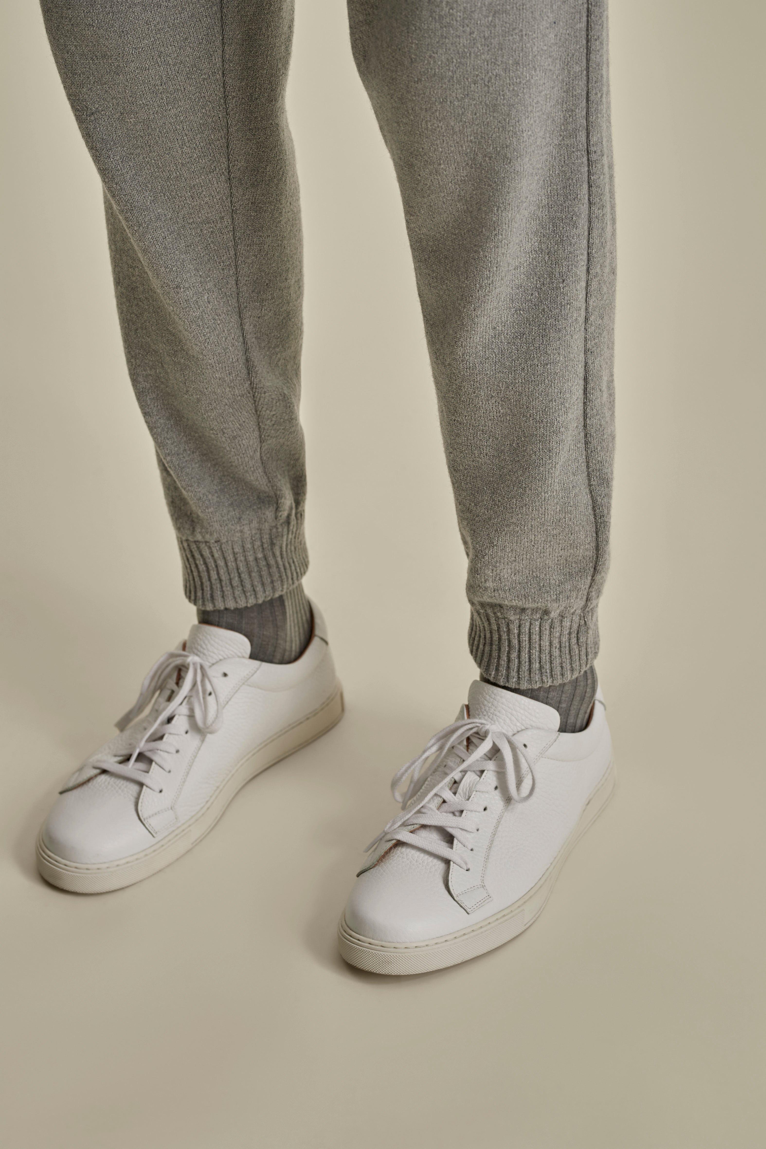 Cashmere Track Pants Grey Model Cuff Image