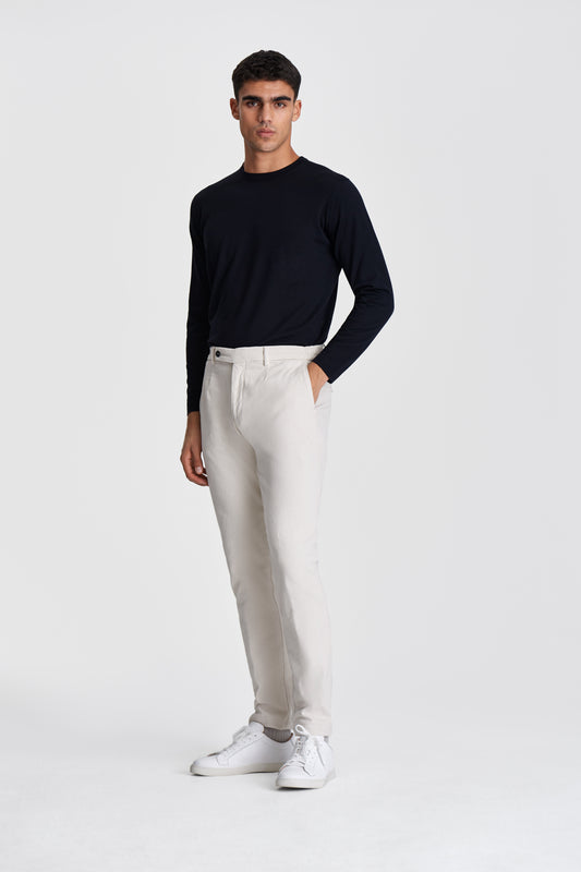 Cotton Easy Fit Chinos Latte Model Image